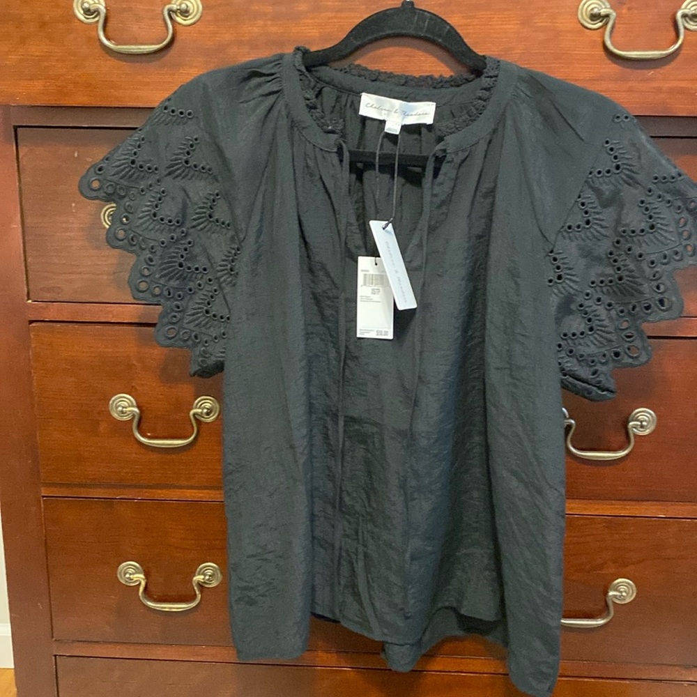 Chelsea and Theodore eyelet blouse